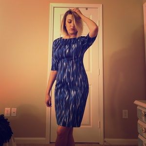 Blue patterned dress